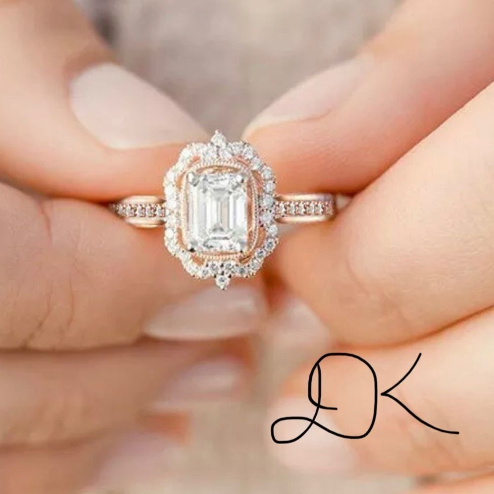 925/18K DAHLIA ROSEGOLD PROMISE RING SIZE 7 - Picture 7 of 10